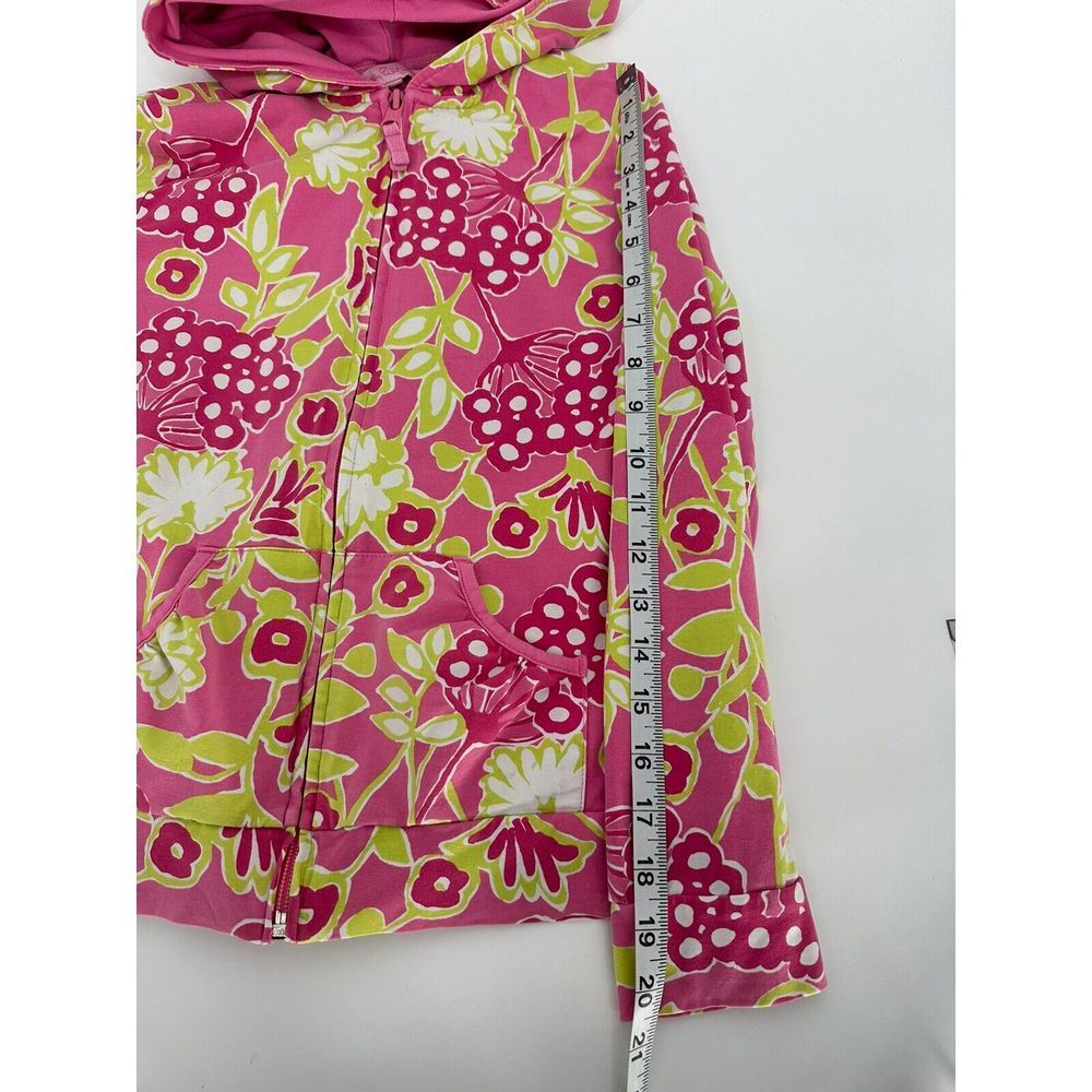 LILLY PULITZER  Girls Petula Hotty Pink Zip Up Hooded Jacket Size 14 Green‎ Pink - Picture 6 of 7